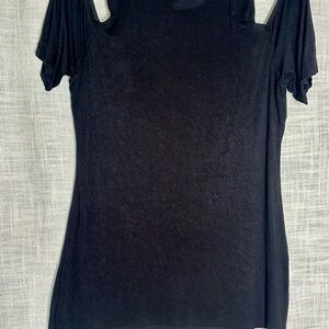 Bailey 44 Blue Cut Out Short Sleeve Blouse